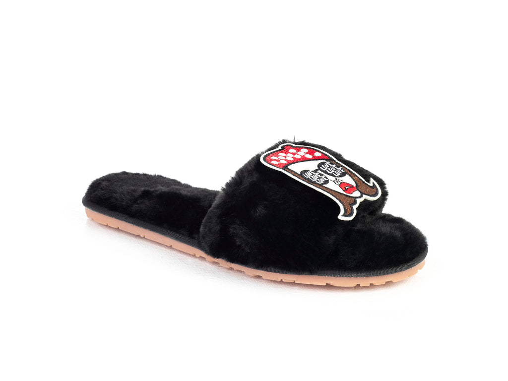 Mila Black - Women's Fluffy Home Slippers